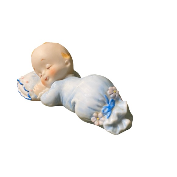 Vintage Little Sleeping Baby Boy Figurine George Good Josef Originals Ceramic - Picture 9 of 11